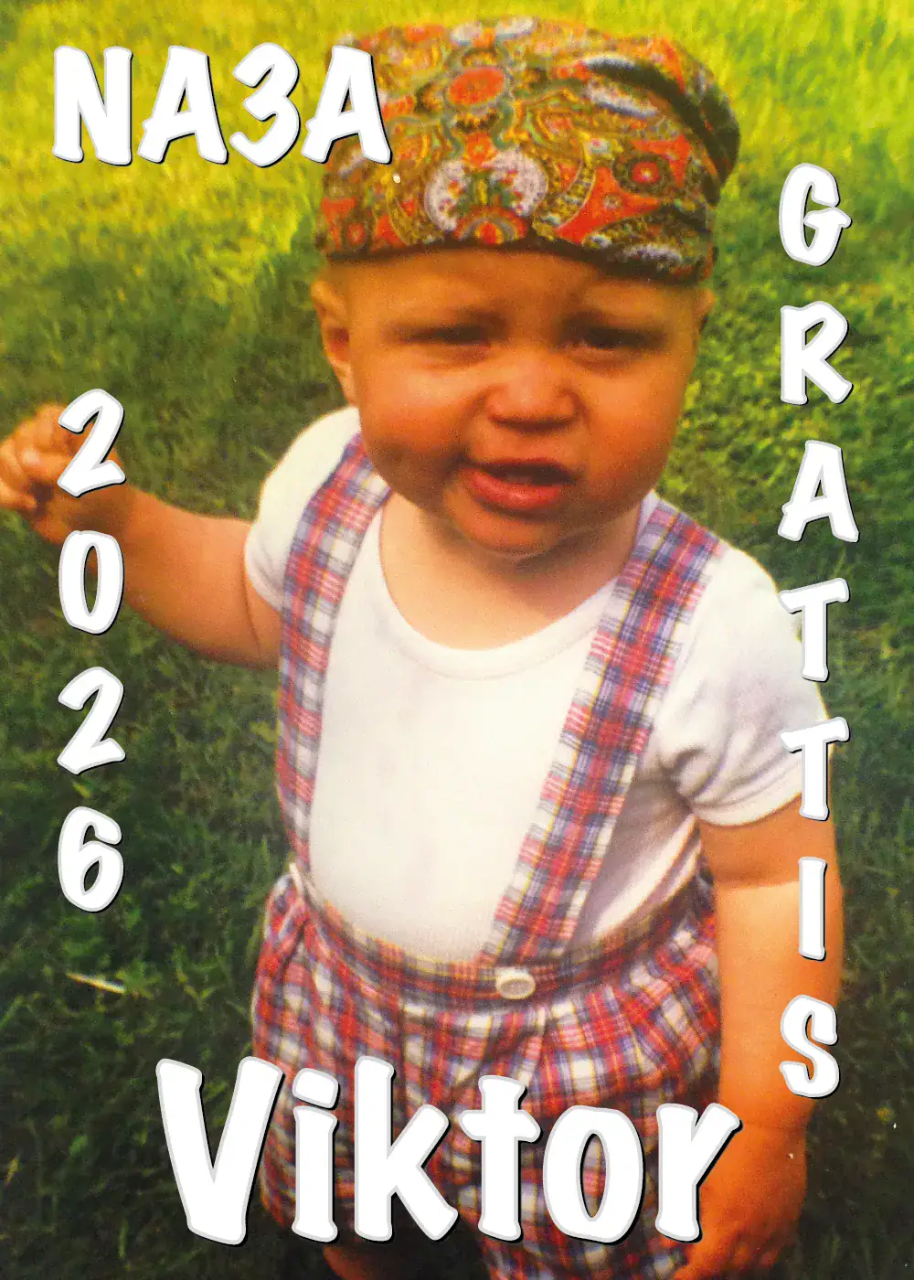 Studentskylt | Studentplakat Mall 3 - med helbild