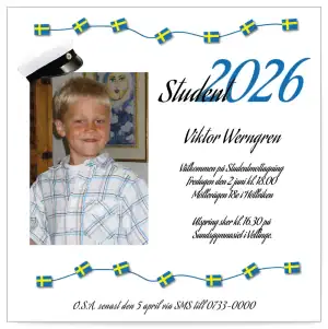 Inbjudningskort student mall 7