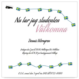 Inbjudningskort till student mall 11