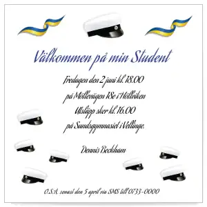 inbjudningskort studenten mall classic
