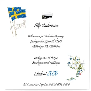 Inbjudningskort till studenten mall retro