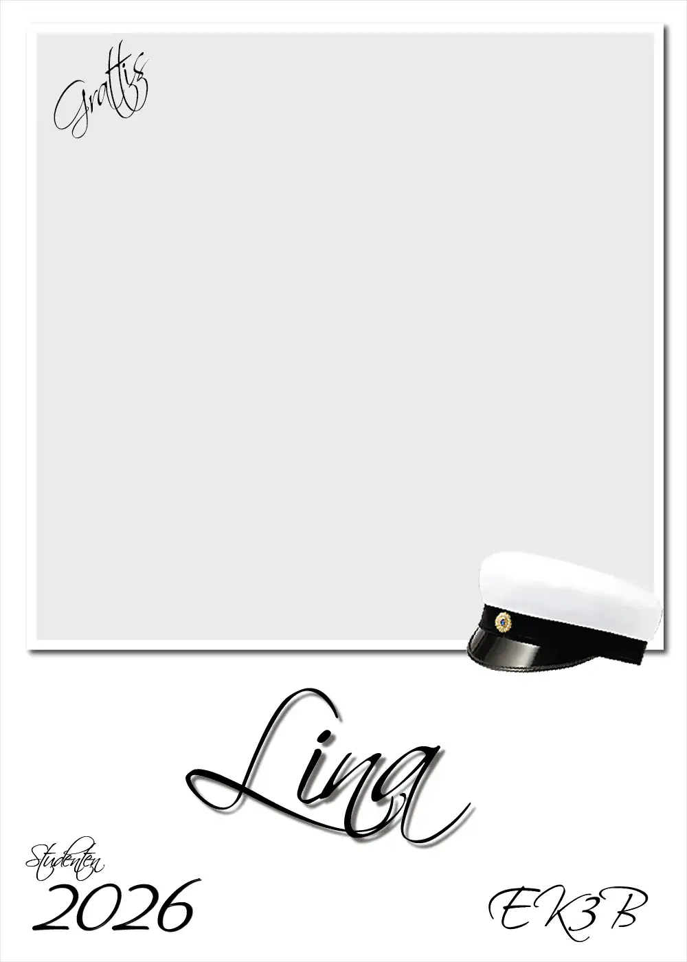 Studentskylt | Studentplakat Mall Vit - Enkel och stilren