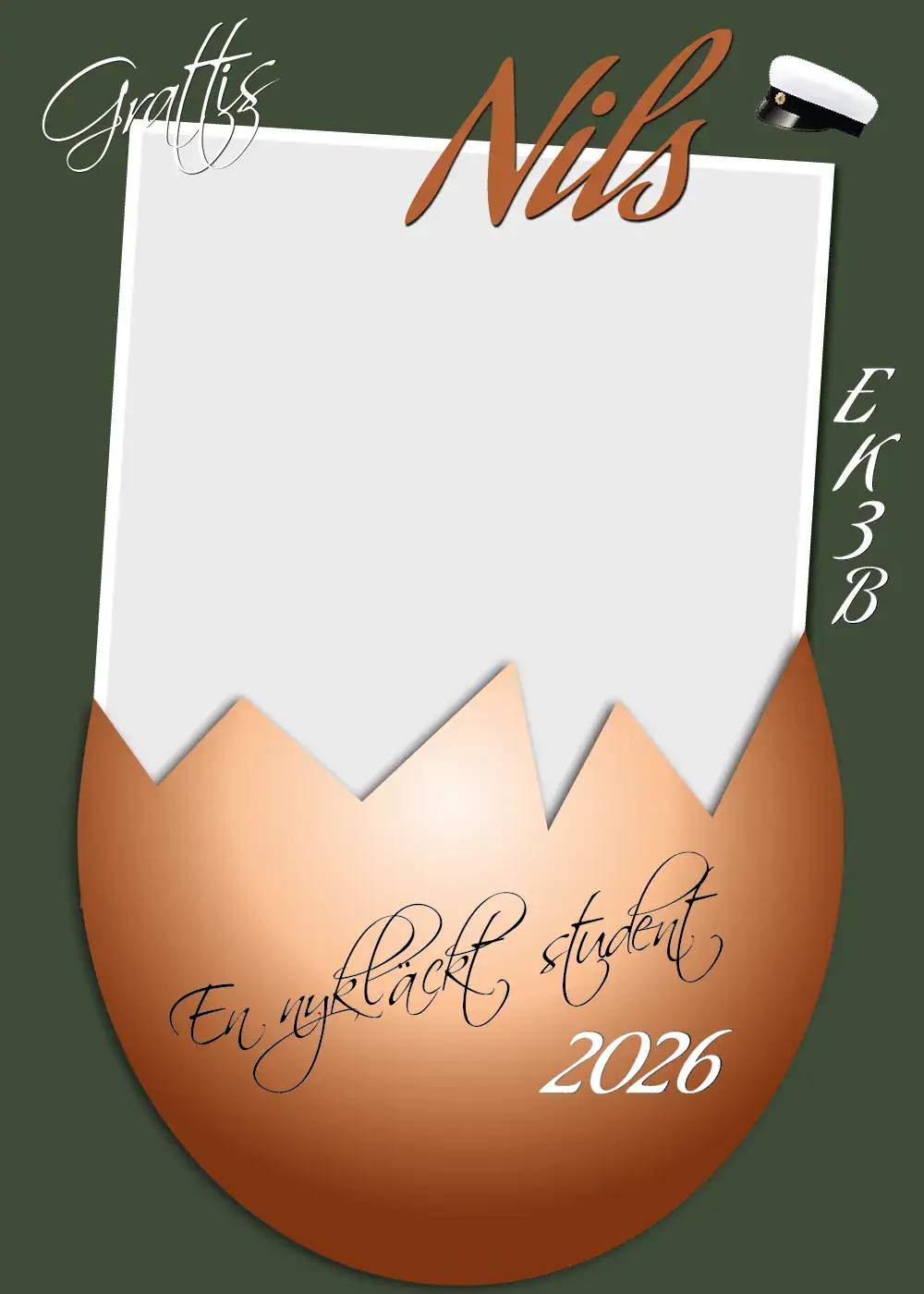 Studentskylt | Studentplakat Mall En nykläckt student sober