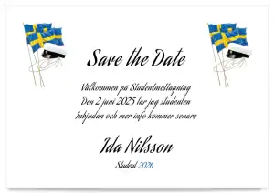 Inbjudningskort studenten save the date mall retro