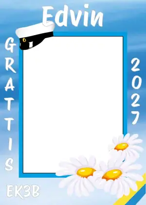 Blommig Studentskylt och Studentplakat 2027 i modern, elegant design. Hög kvalitet på 5mm skiva.
